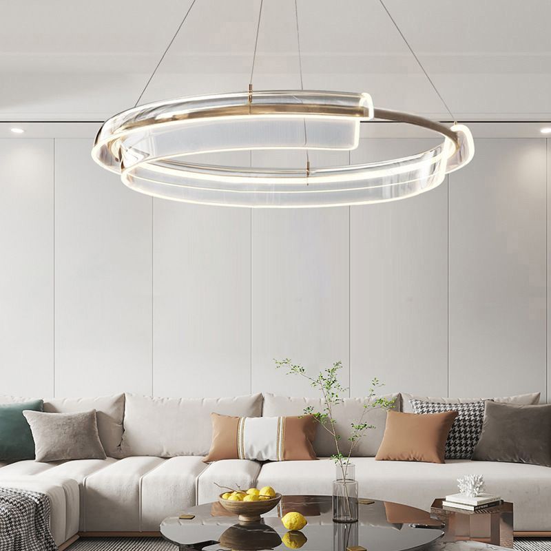 TOOLIGHT hængende loftlampe LED APP1672-CP Børstet guld 58x58x10cm