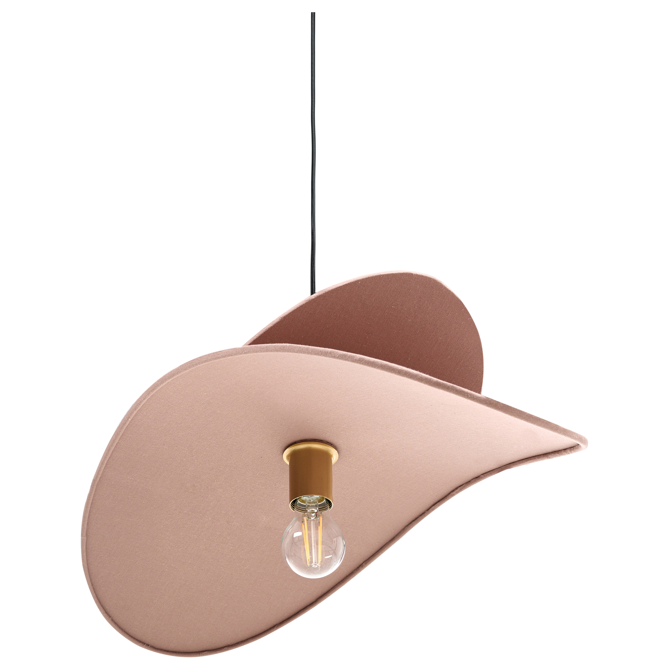 Loftlampe MASCOTA Hør Lysebrun