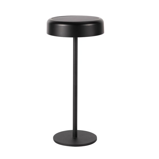 NETTLIFE soldrevet LED-bordlampe trådløs genopladelig touchskærm dæmpbar sort 3600mhA med USB-batteri