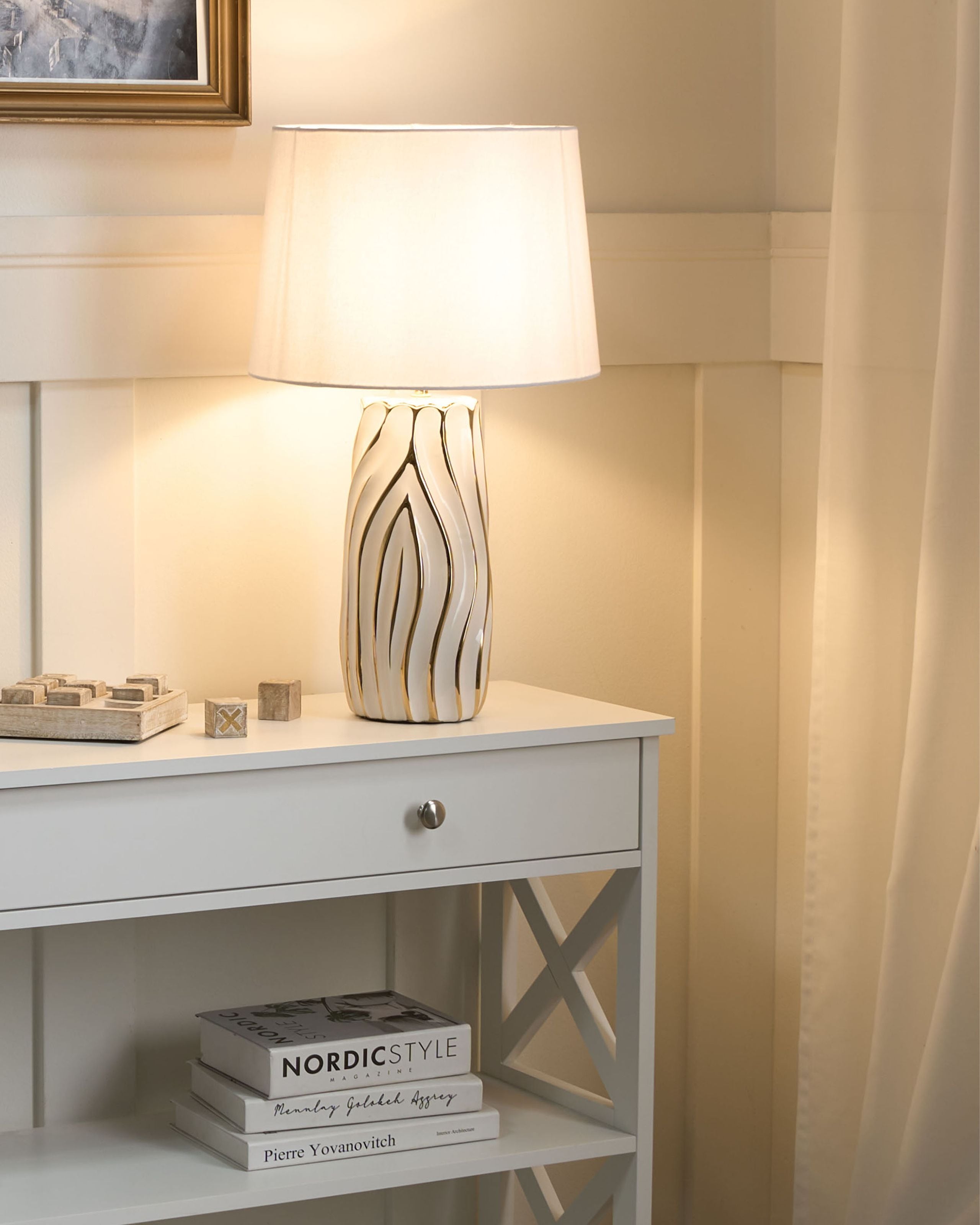 Bordlampe PATUCA Keramik Hvid