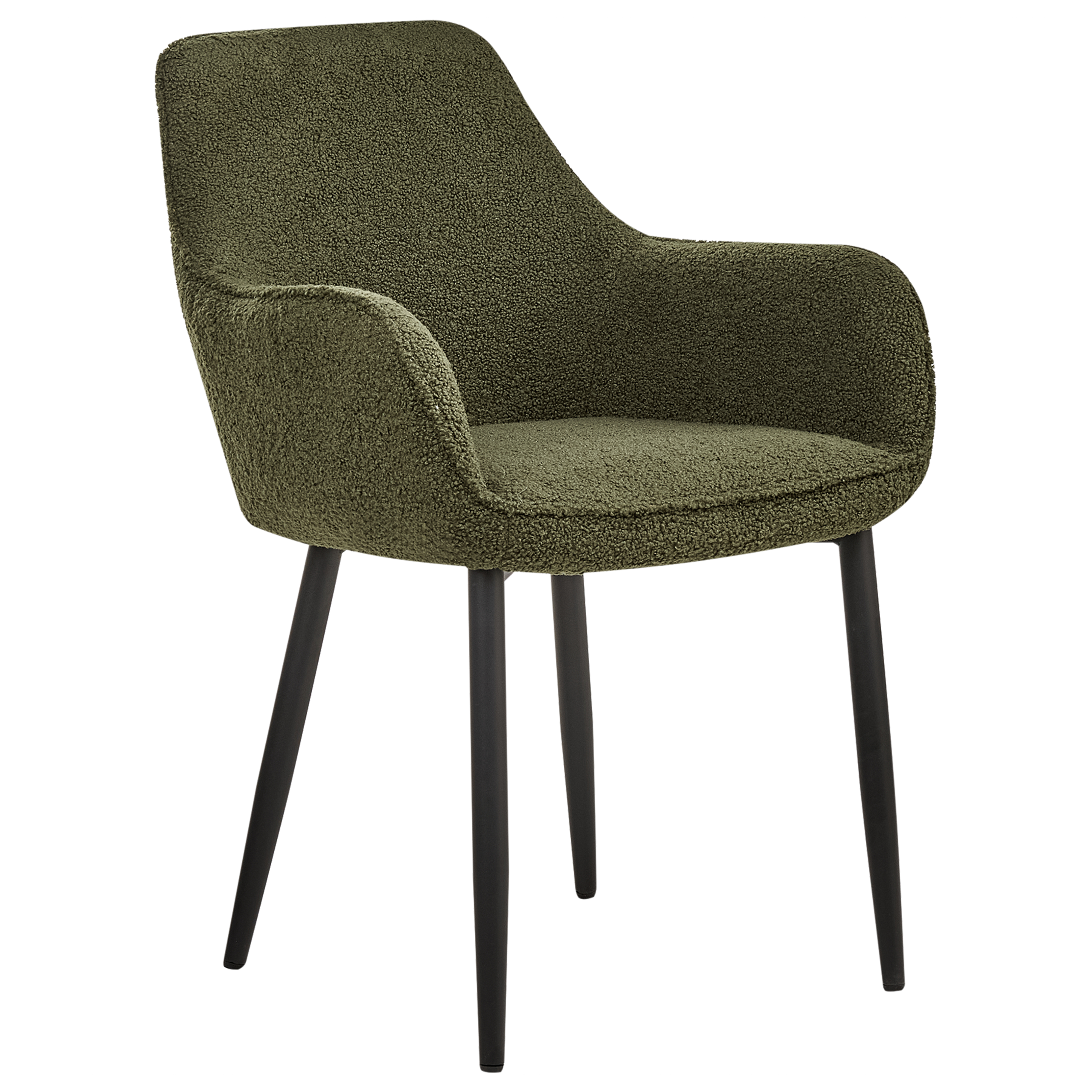 Sæt med 2 spisebordsstole ALDEN Boucle Mørkegrøn