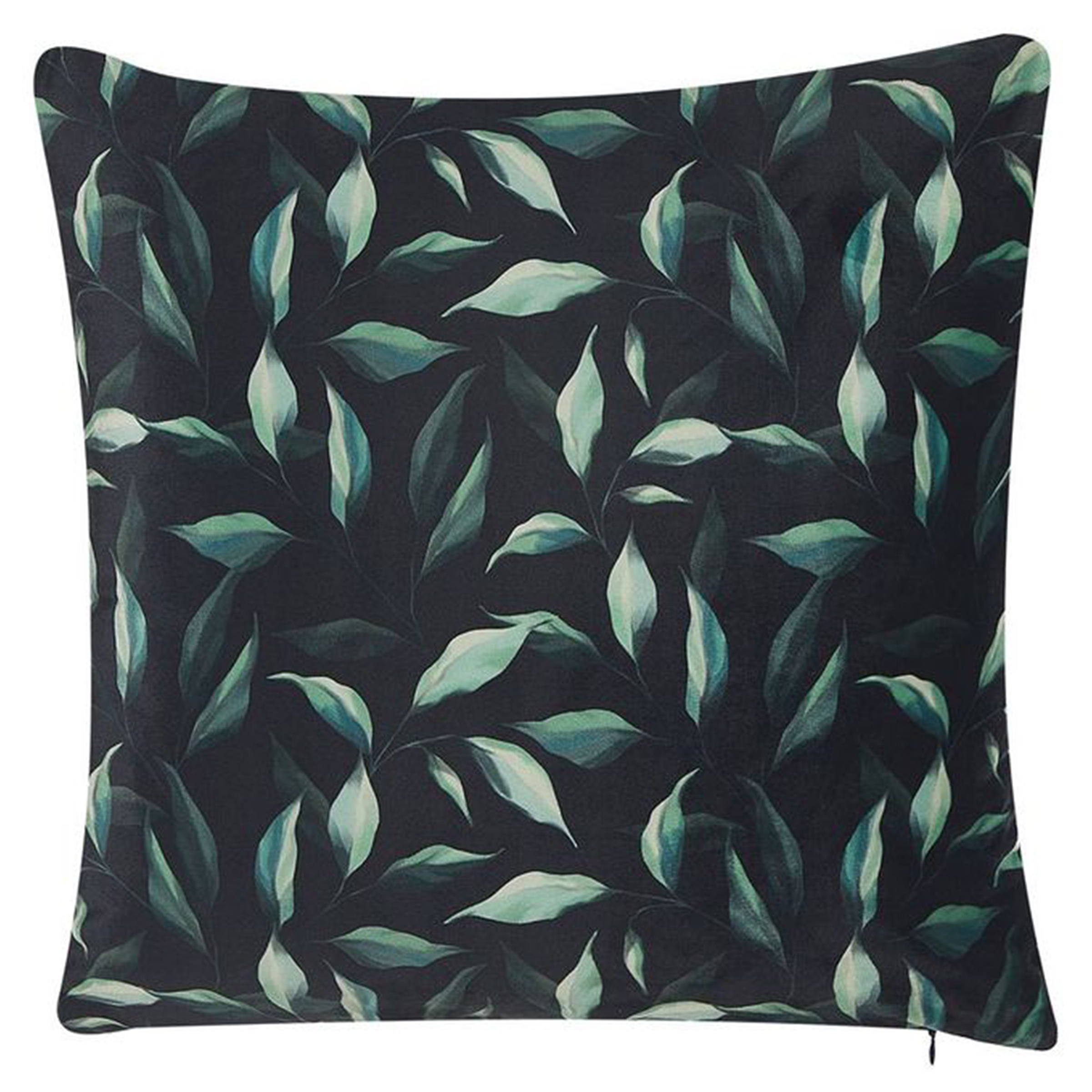 Sæt af 2 pyntepuder TOADFLAX 45 x 45 cm Velour Grøn Sort Plante mønster