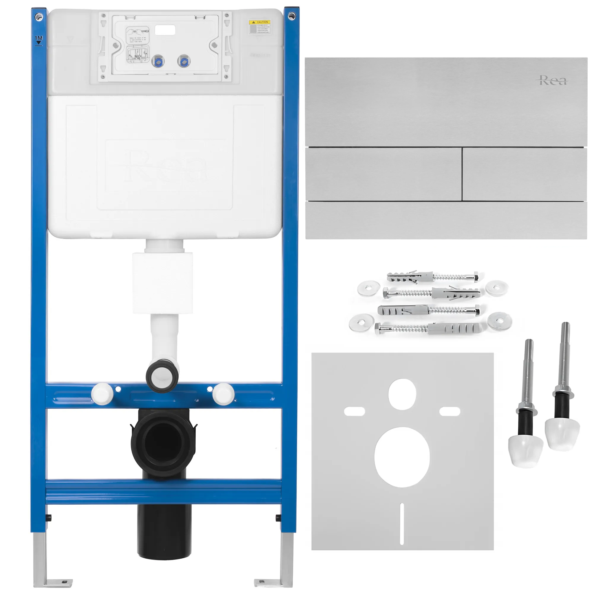 REA indbygningscisterne K011A-Q Børstet stål, 103,5x52,5x103,5cm