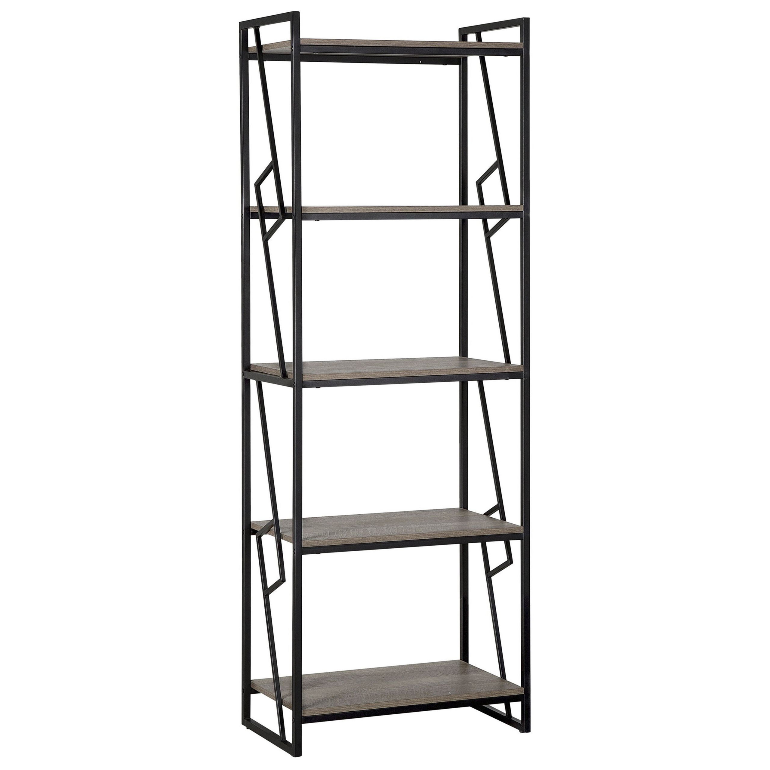 Bogreol med 5 hylder FORRES 184 cm Brun/sort