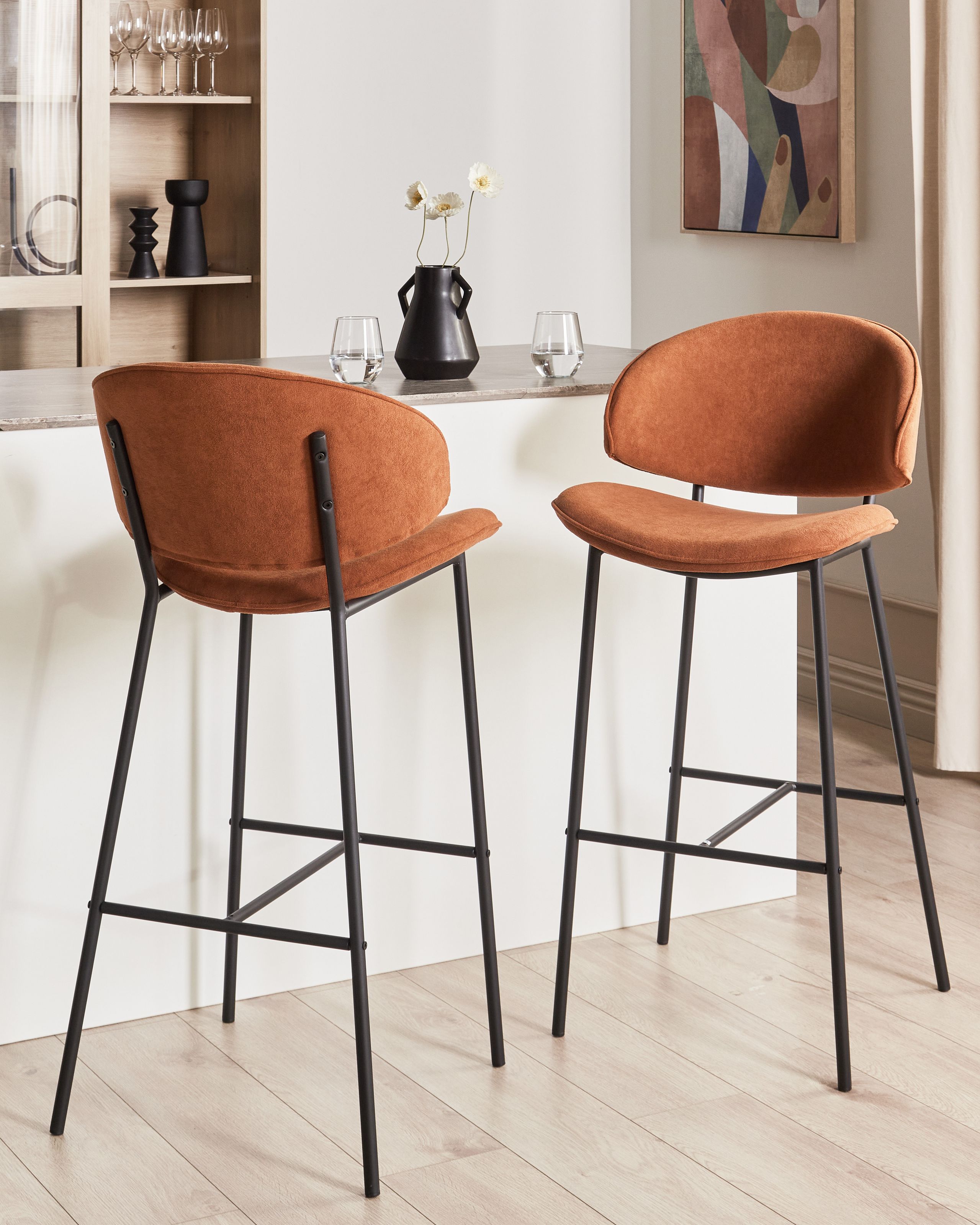 Sæt med 2 barstole KIANA Orange
