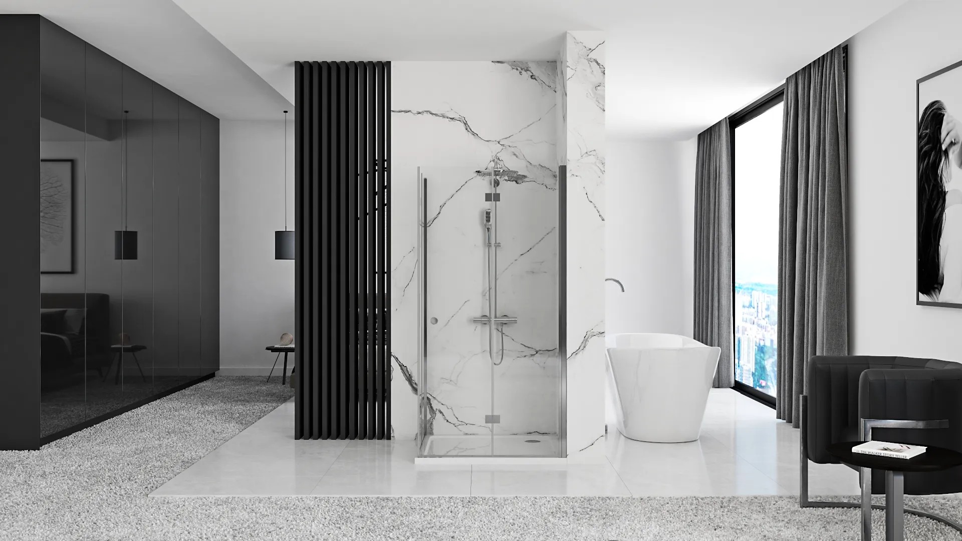 REA sammenfoldelig brusekabine FOLD N2 100x110 Krom, 100x110x190cm
