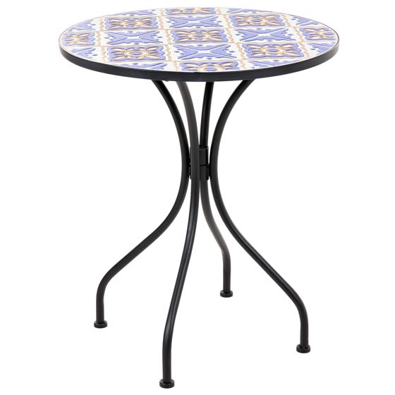 Bistro bord SIPONTO 60 cm 60 cm Metal Hvid/blå