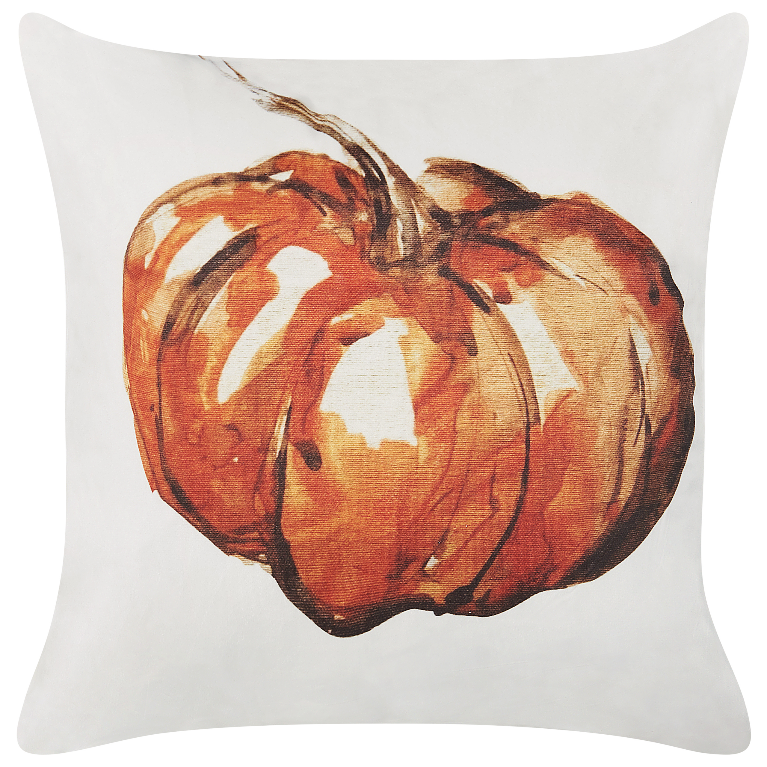 Pyntepude CURBITA 45 x 45 cm Velour Beige Plante mønster