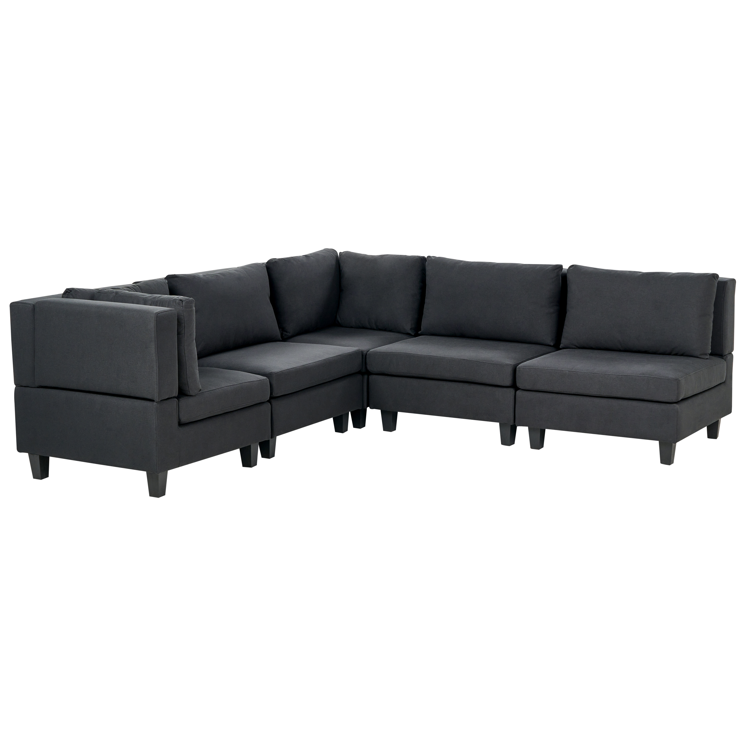Hjørnesofa modul 5 personers UNSTAD Sort Højrevendt