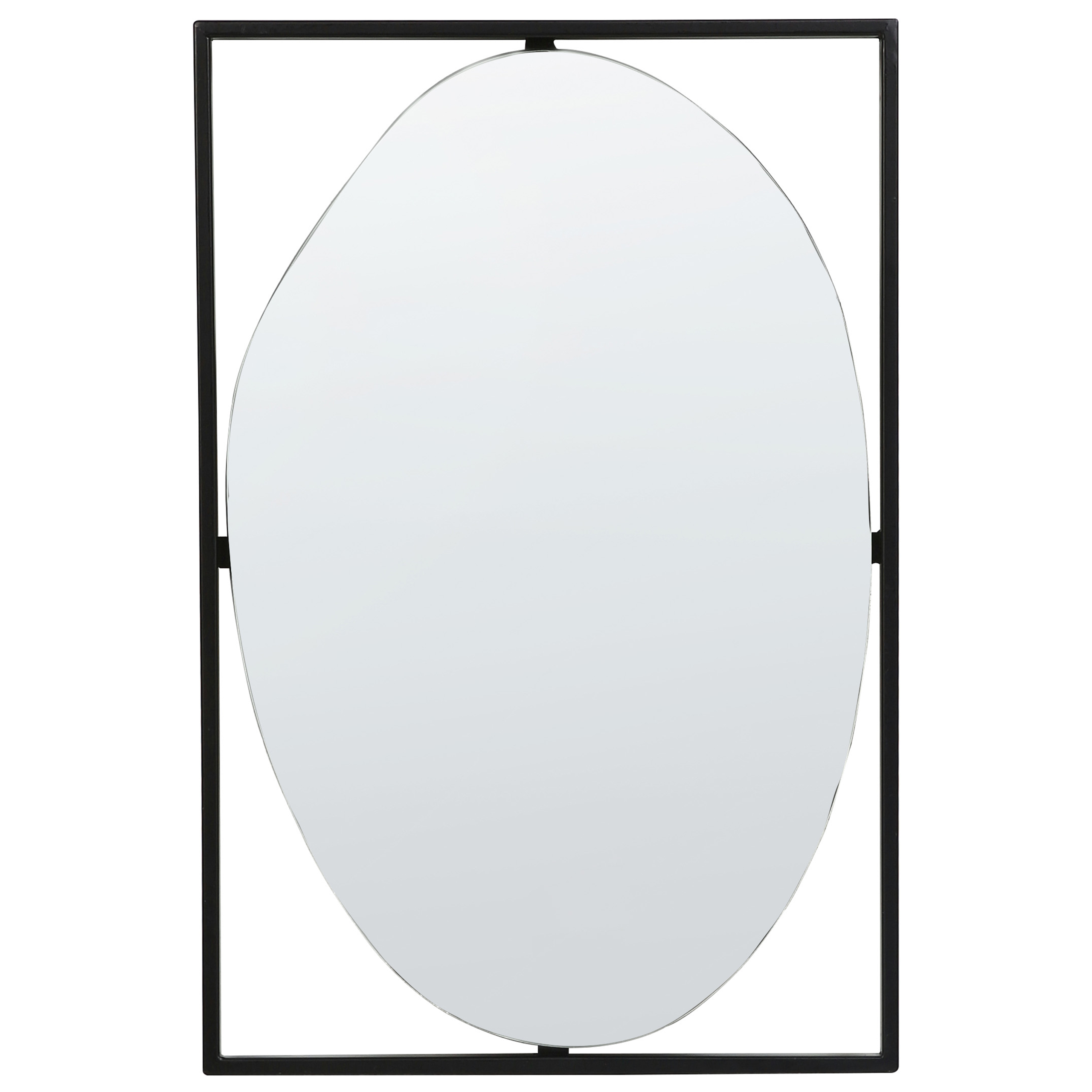 Vægspejl NIBELLE 40 cm 60 cm Metal Sort
