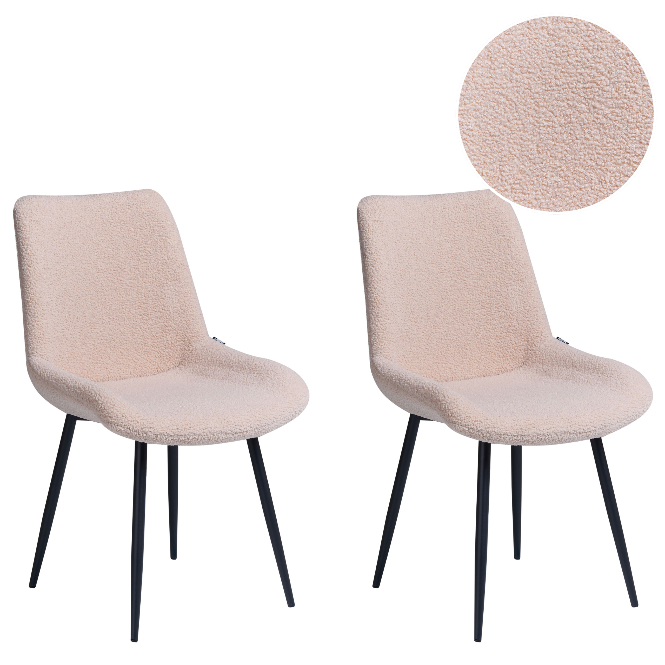 Sæt med 2 spisebordsstole AVILLA Boucle Beige
