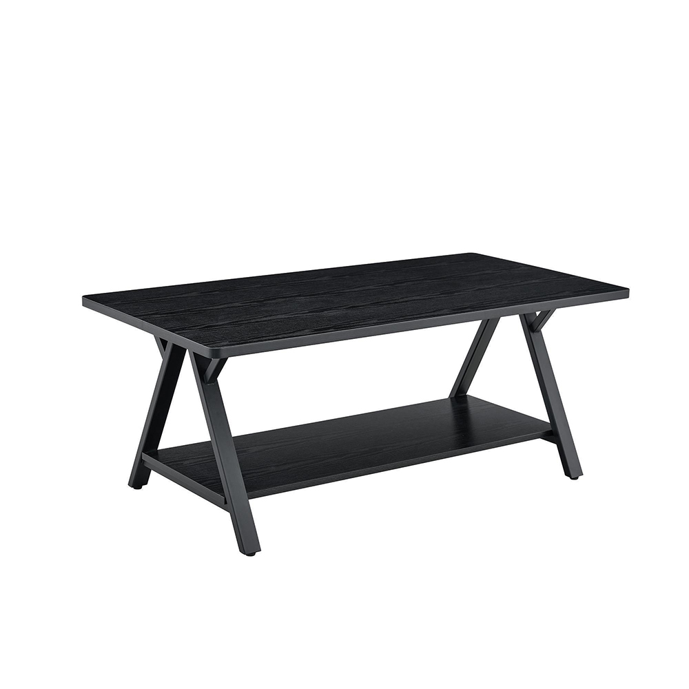 Sofabord 110x57x44,5 cm, sort trælook og metalstel