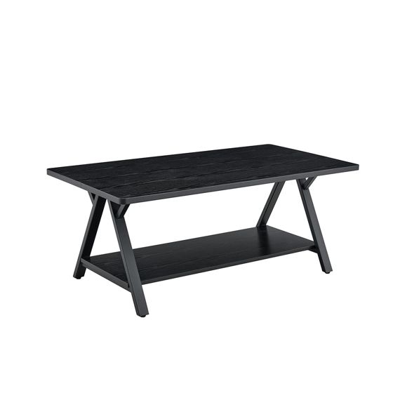 Sofabord 110x57x44,5 cm, sort trælook og metalstel