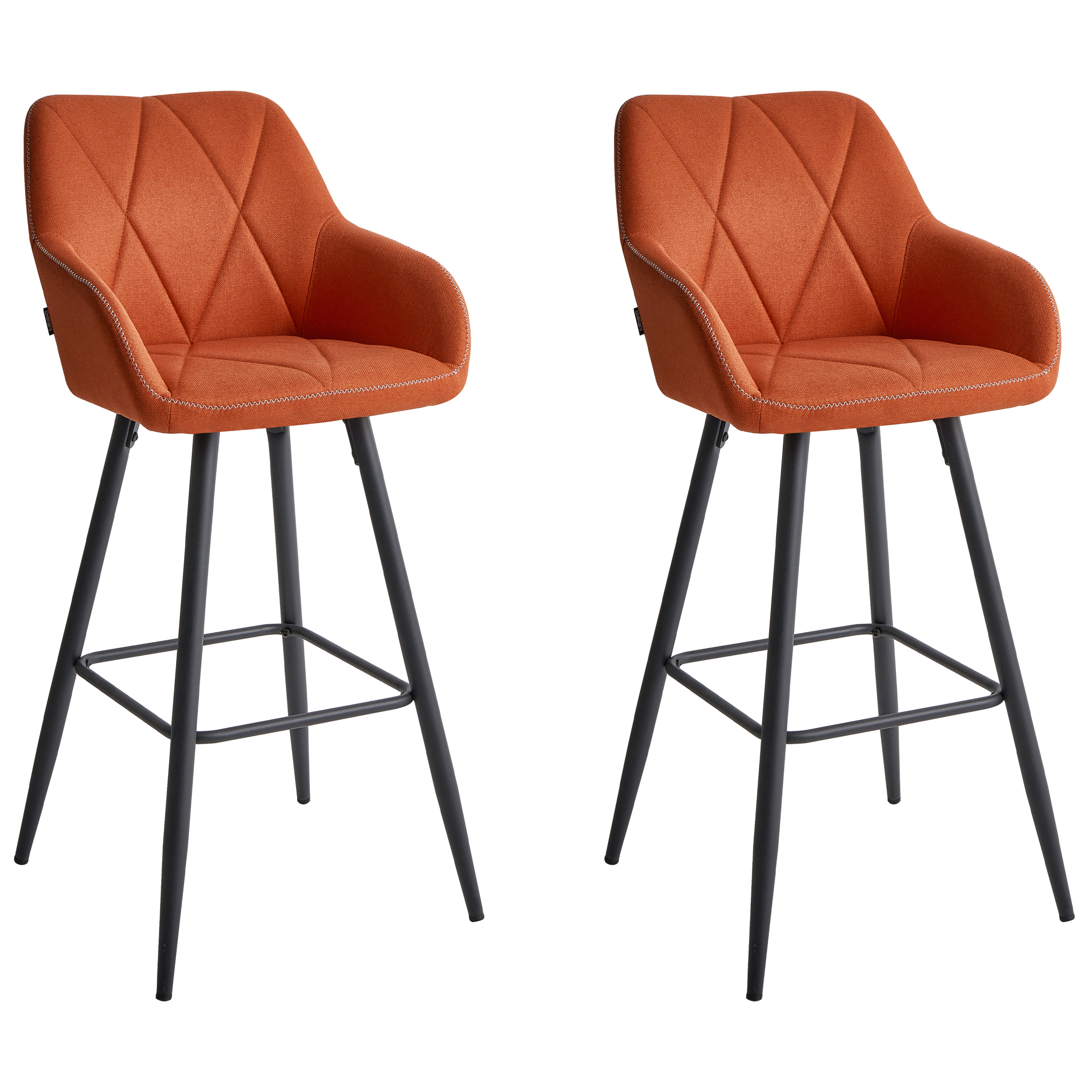 Sæt med 2 barstole DARIEN Orange