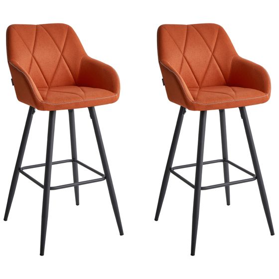 Sæt med 2 barstole DARIEN Orange