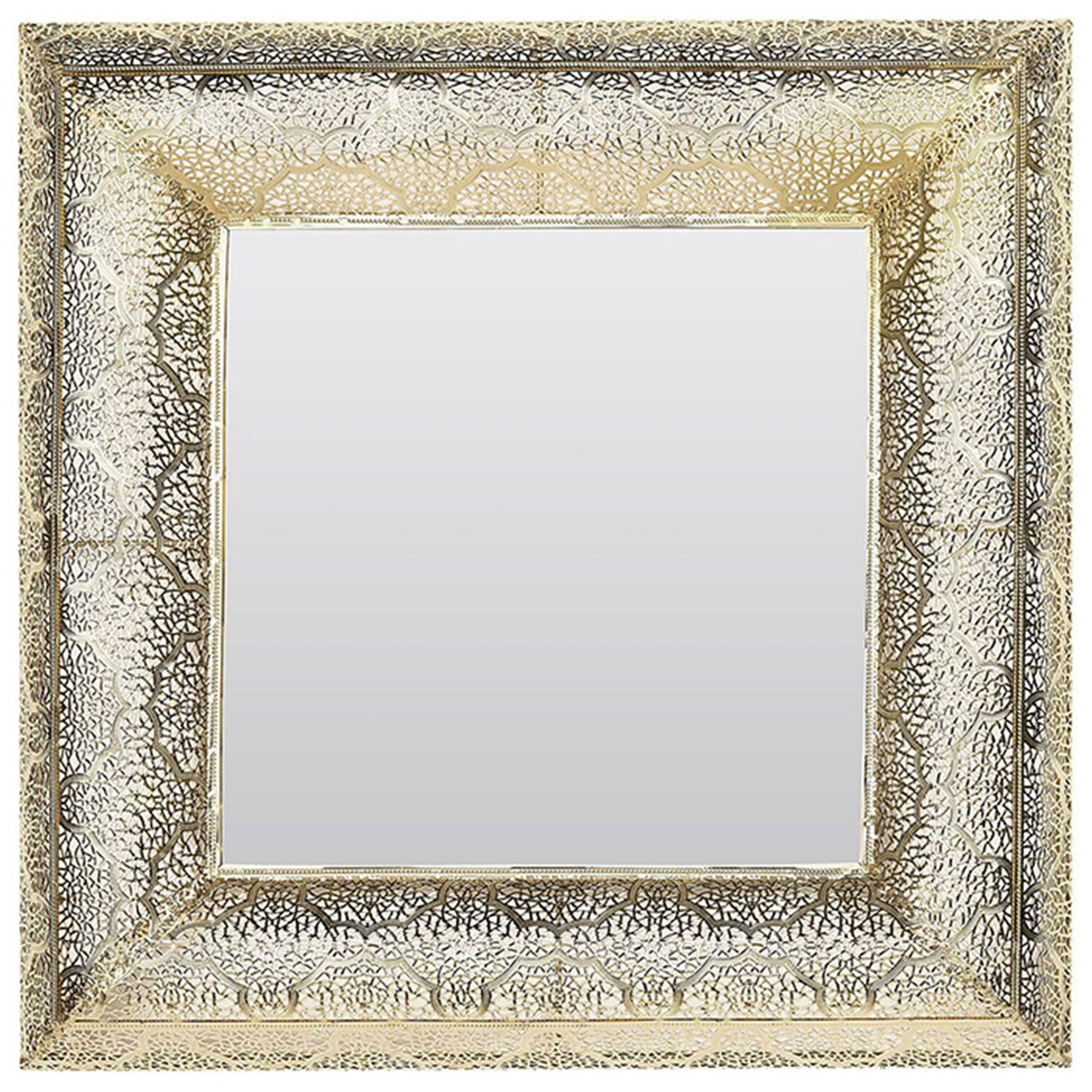Vægspejl PLERIN 60 cm 60 cm Metal Guld