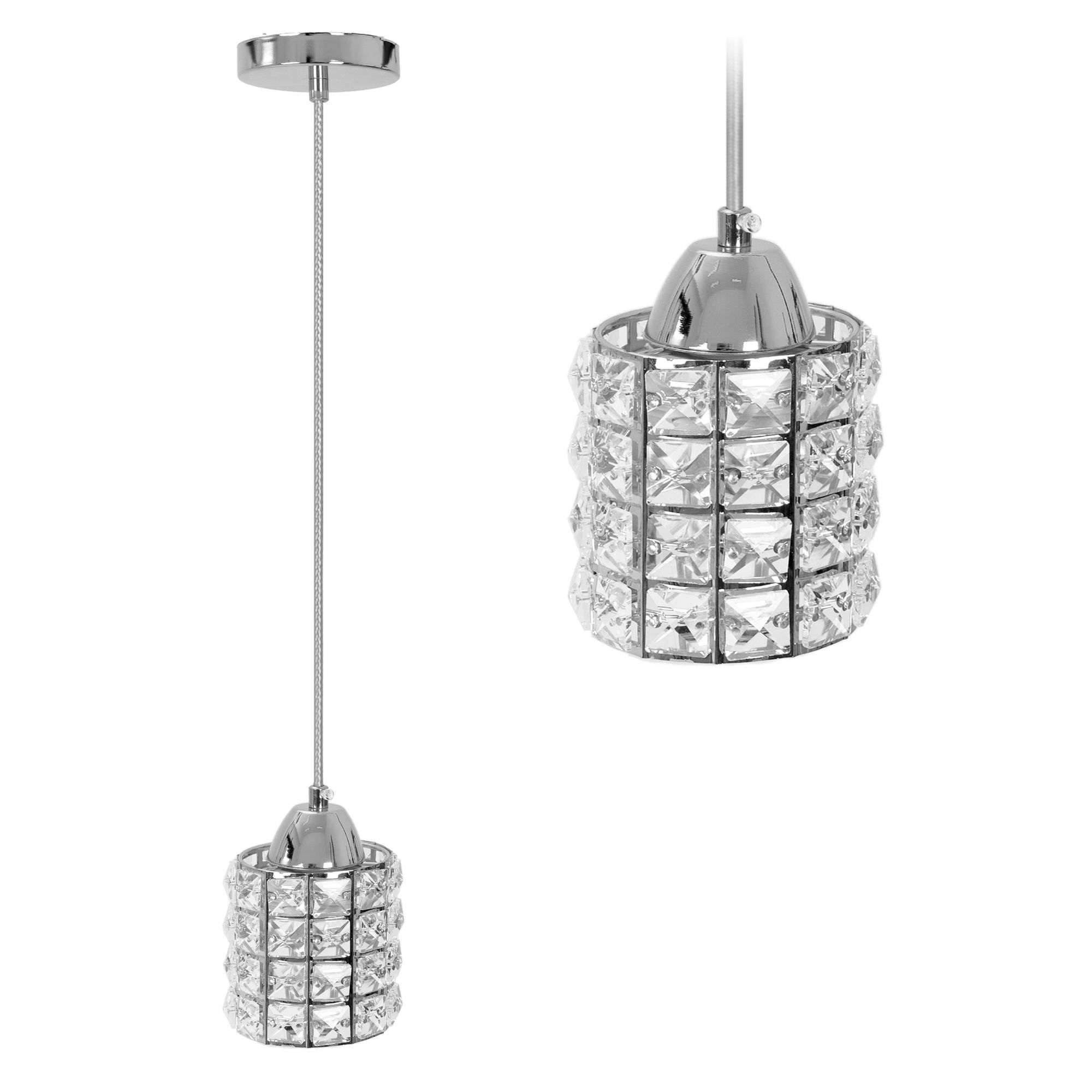 TOOLIGHT hængende loftlampe APP727-1CP Krom 14x9,5x90cm