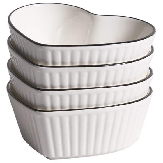 Sæt af 4 ramekins MACE Porcelæn Hvid