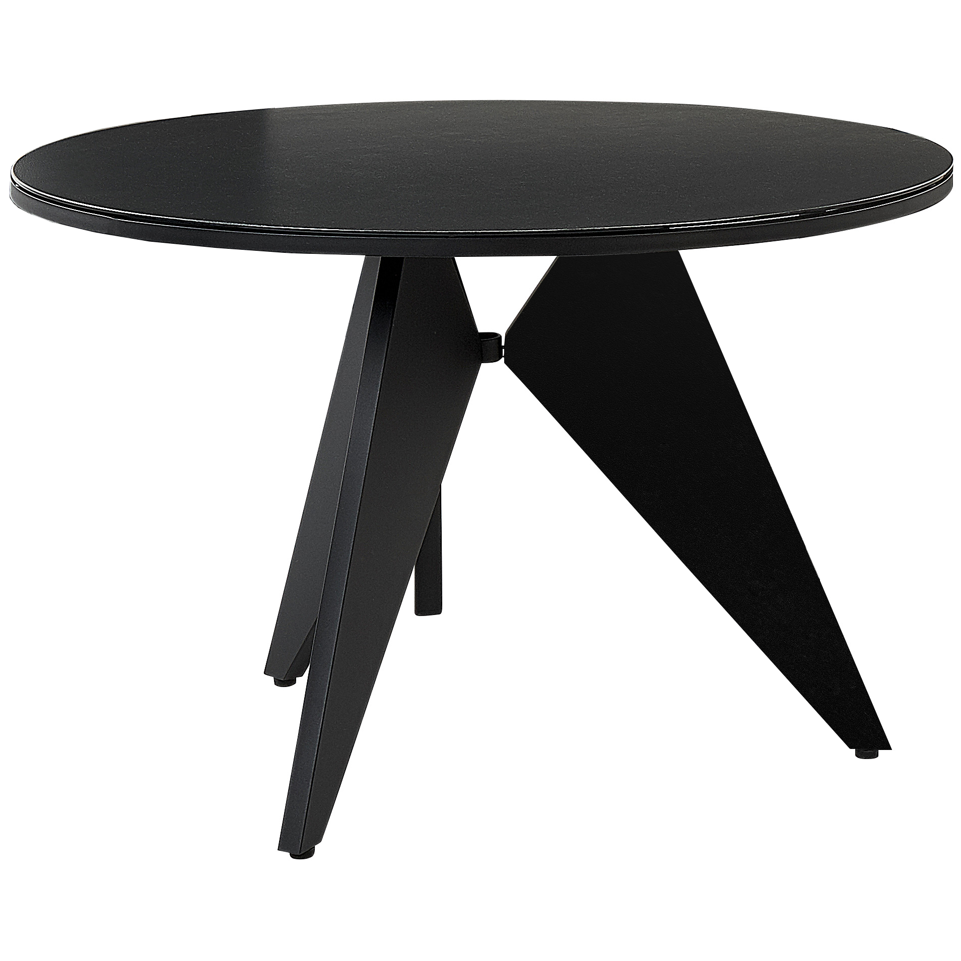 Havebord OLMETTO 83 cm 110 cm Glas Sort