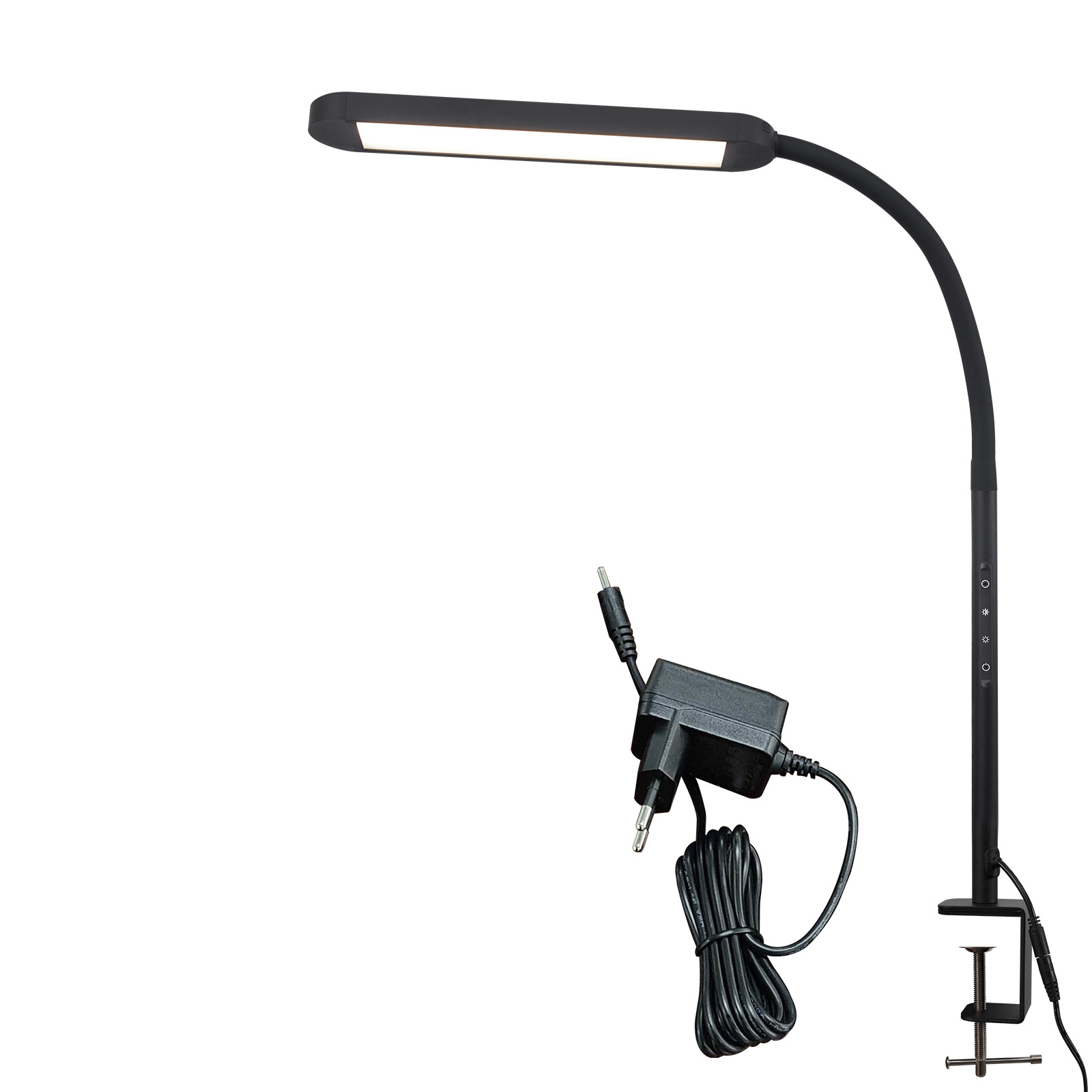 NETTLIFE dæmpbar LED-bordlampe sort 5 farver og 5 lysstyrkeniveauer 11 W fleksibel øjenbeskyttelse