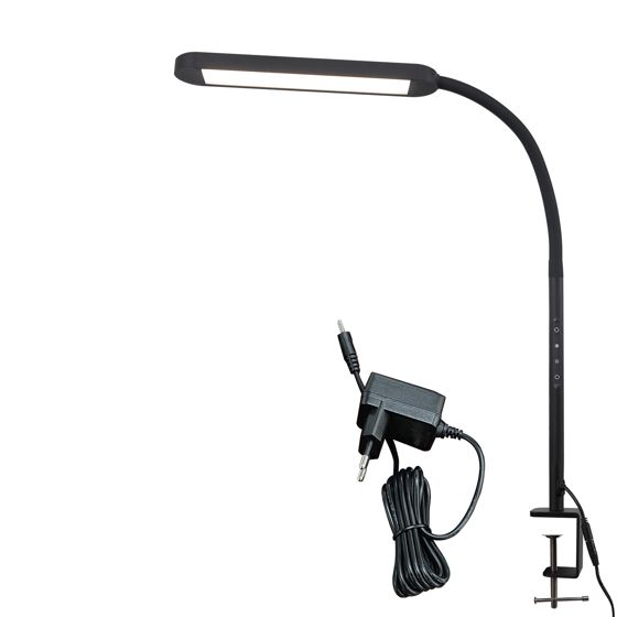 NETTLIFE dæmpbar LED-bordlampe sort 5 farver og 5 lysstyrkeniveauer 11 W fleksibel øjenbeskyttelse