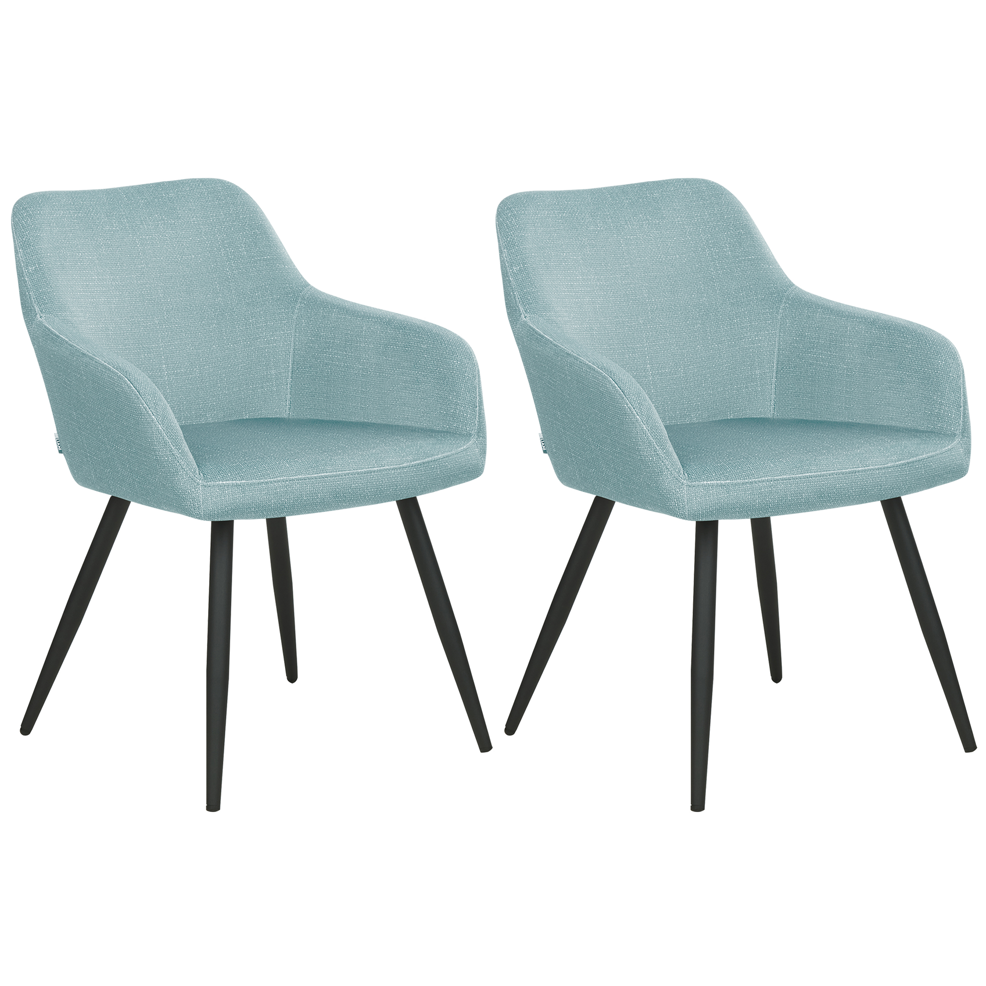 Sæt med 2 spisebordsstole CASMALIA Velour Himmelblå