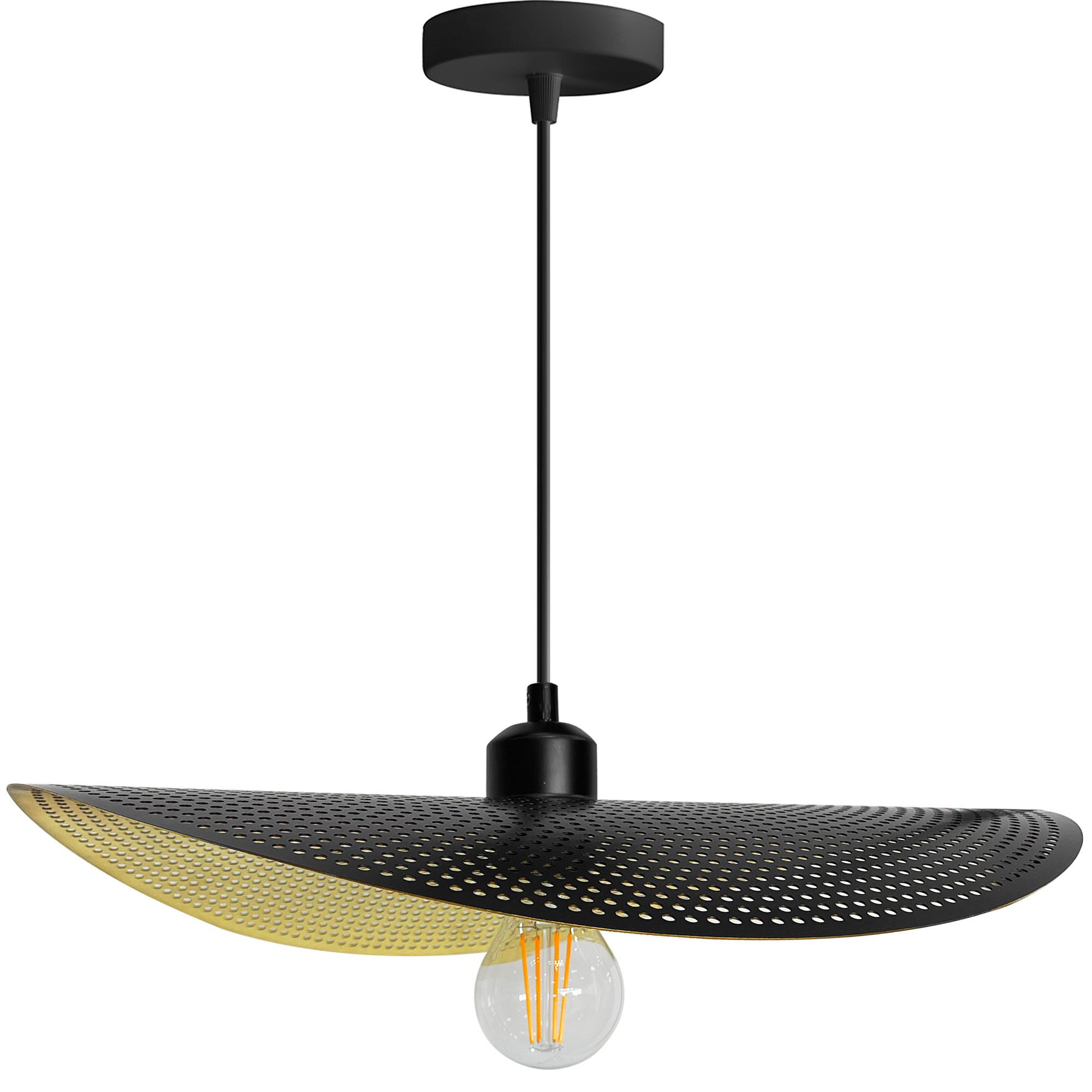 TOOLIGHT hængende loftlampe APP1469-1CP Sort/Guld 30x30x4cm