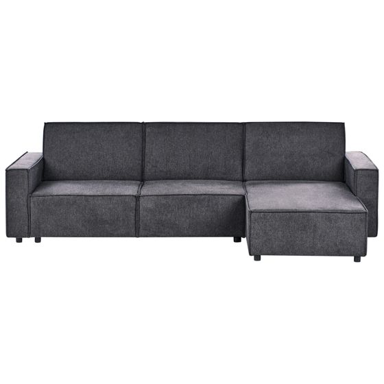 Hjørnesovesofa 3 personers ROMEDAL II Grafit Venstrevendt