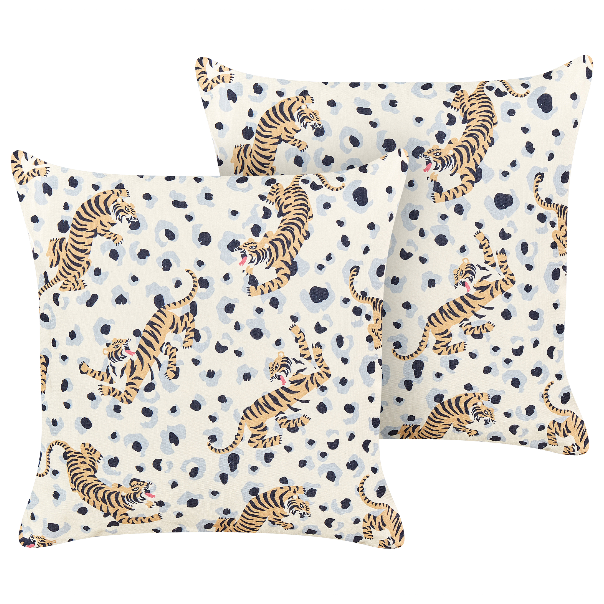 Sæt af 2 havehynder ARENZANO Dyremønster 45 x 45 cm Beige