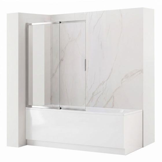 REA badekarsskærm Dario 100 , Krom, 0,6x100x140cm