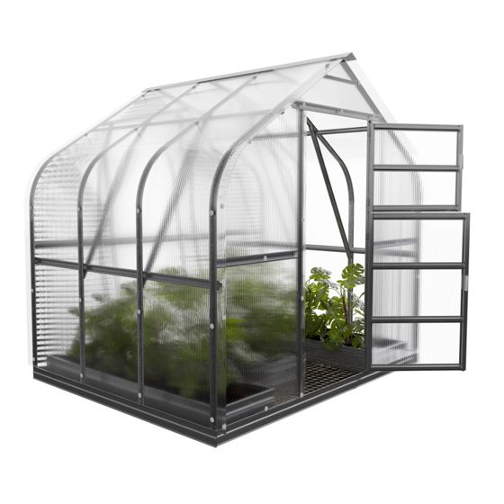 Drivhus Standard KLASIKA 5 m2, 2,5 m x 2 m, 4 mm polycarbonatdæksel (1 ovenlys)