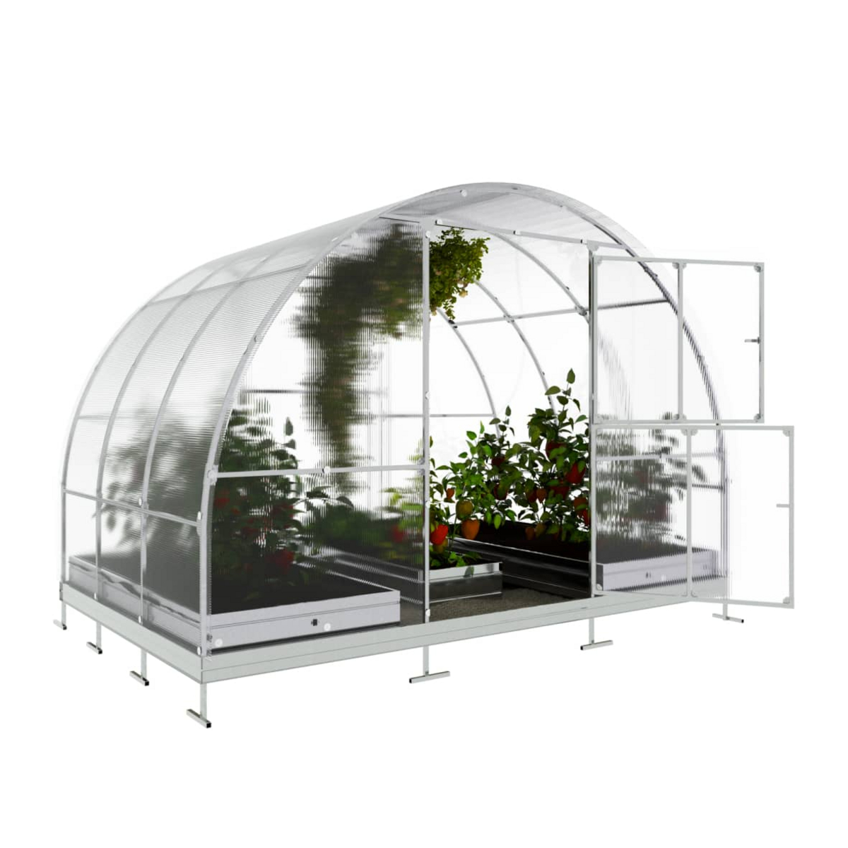 Drivhus KLASIKA TUBE 6 m2, 3 m x 2 m, 4 mm polycarbonatdæksel
