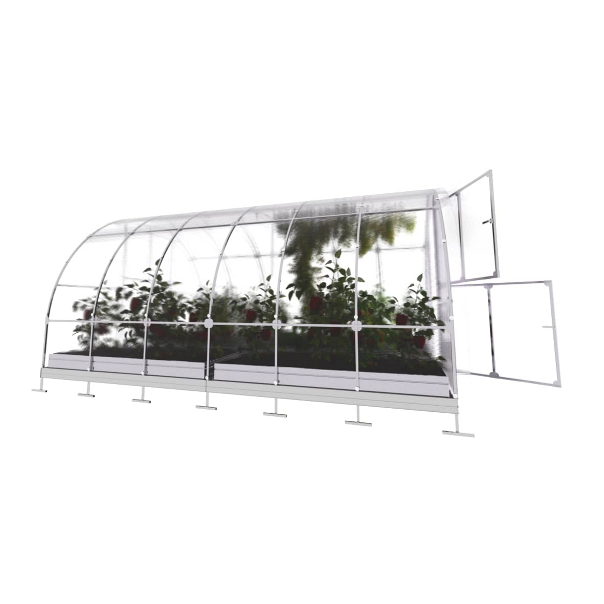 Drivhus KLASIKA TUBE 12 m2, 3 m x 4 m, 4 mm polycarbonatdæksel