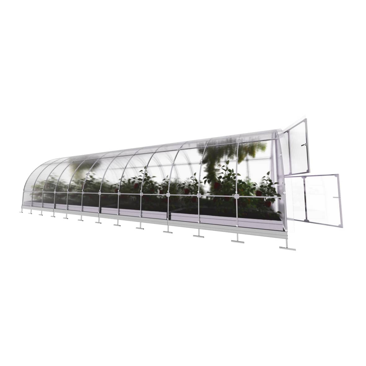 Drivhus KLASIKA TUBE 24 m2, 3 m x 8 m, 4 mm polycarbonatdæksel