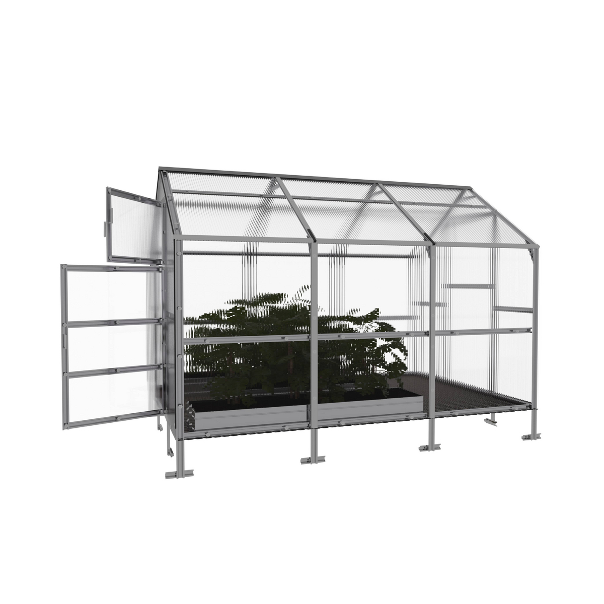 Drivhus KLASIKA BERNARD 7,05 m2, 2,35 m x 3 m, 6 mm polycarbonatdæksel