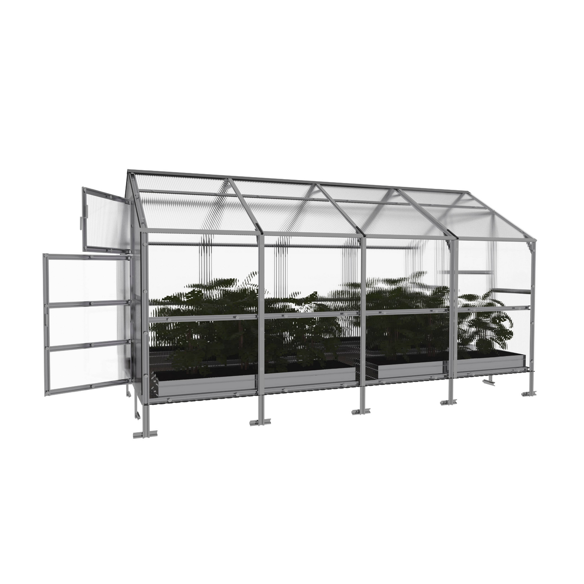 Drivhus KLASIKA BERNARD 9,4 m2, 2,35 m x 4 m, 4 mm polycarbonatdæksel