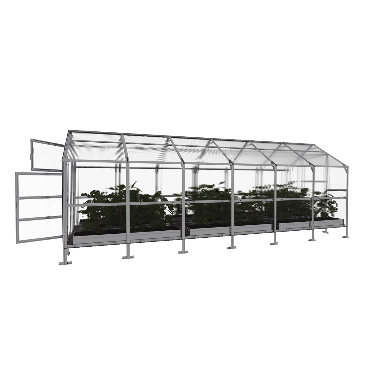 Drivhus KLASIKA BERNARD 14,1 m2, 2,35 m x 6 m, 6 mm polycarbonatdæksel