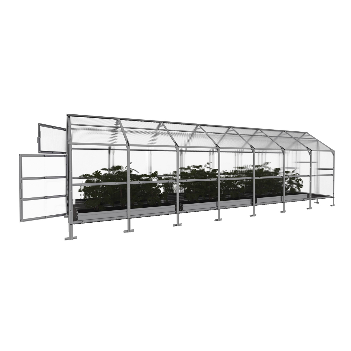 Drivhus KLASIKA BERNARD 16,45 m2, 2,35 m x 7 m, 4 mm polycarbonatdæksel
