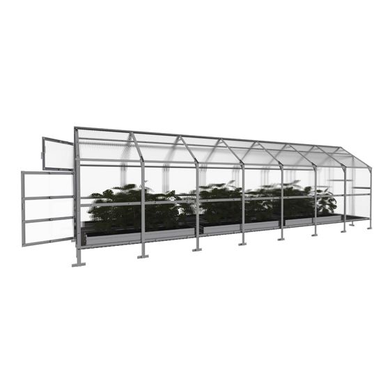Drivhus KLASIKA BERNARD 16,45 m2, 2,35 m x 7 m, 4 mm polycarbonatdæksel