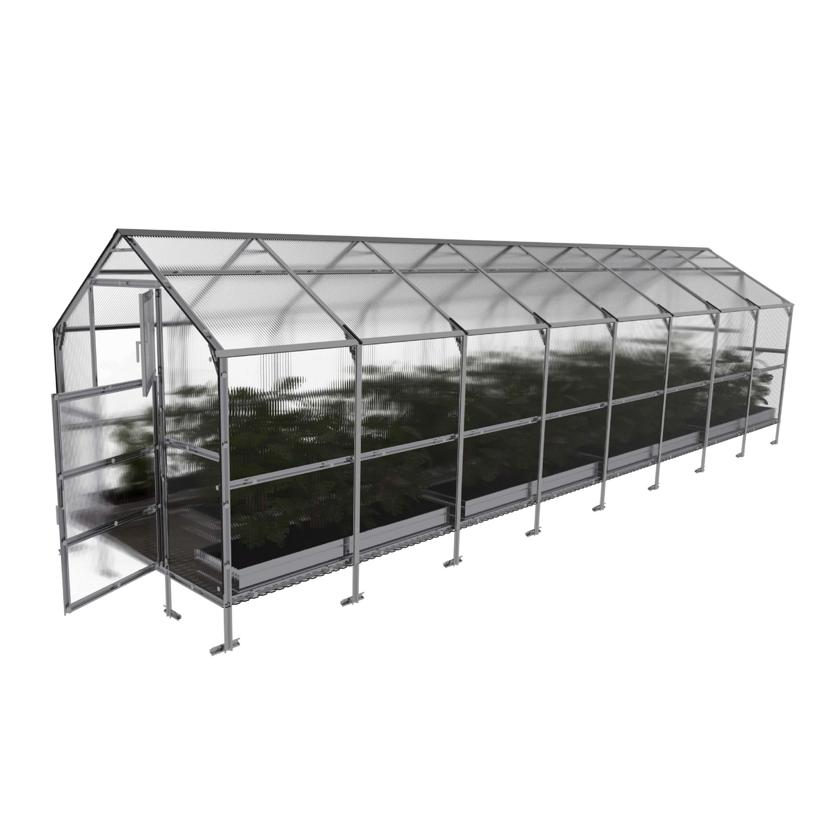 Drivhus KLASIKA BERNARD 18,8 m2, 2,35 m x 8 m, 6 mm polycarbonatdæksel