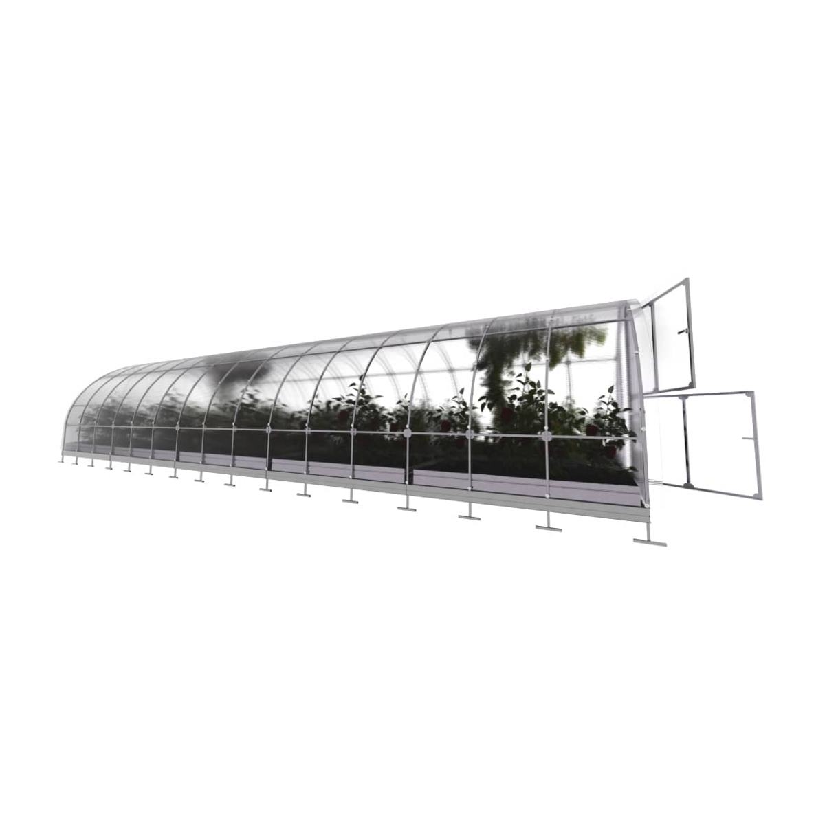 Drivhus KLASIKA TUBE 30 m2, 3 m x 10 m, 4 mm polycarbonatdæksel