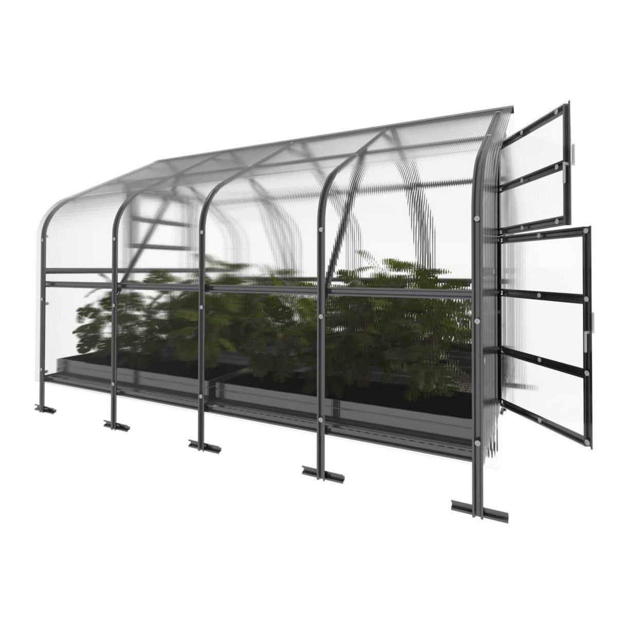Drivhus KLASIKA DROP 10 m2, 2,5 m x 4 m, 4 mm polycarbonatdæksel