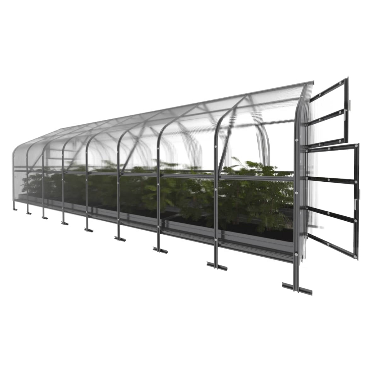 Drivhus KLASIKA DROP 20 m2, 2,5 m x 8 m, 4 mm polycarbonatdæksel