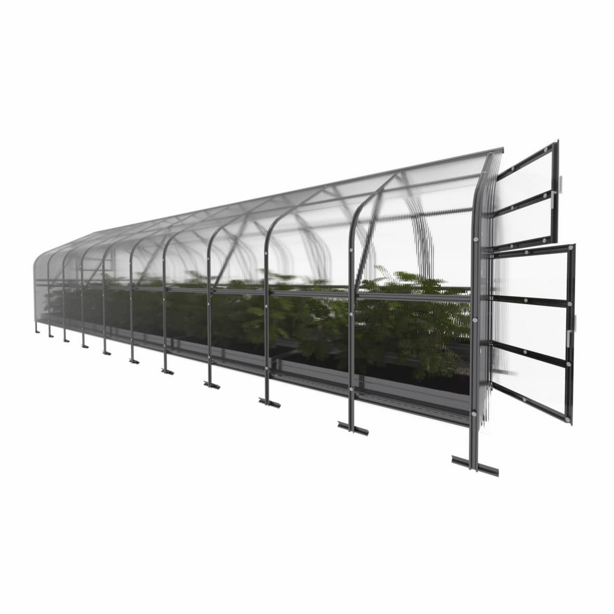 Drivhus KLASIKA DROP 25 m2, 2,5 m x 10 m, 4 mm polycarbonatdæksel