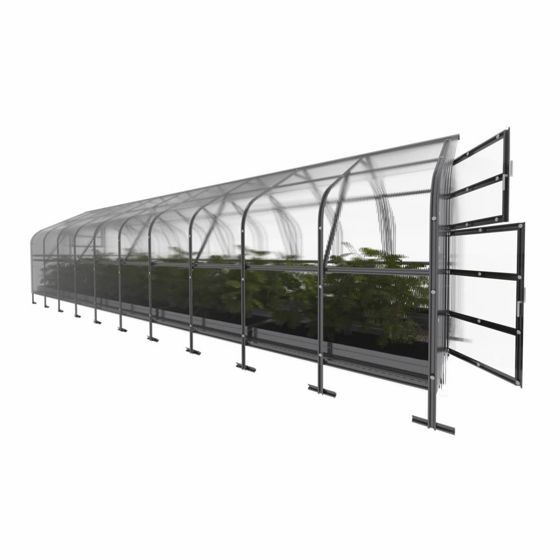 Drivhus KLASIKA DROP 30 m2, 2,5 m x 12 m, 4 mm polycarbonatdæksel
