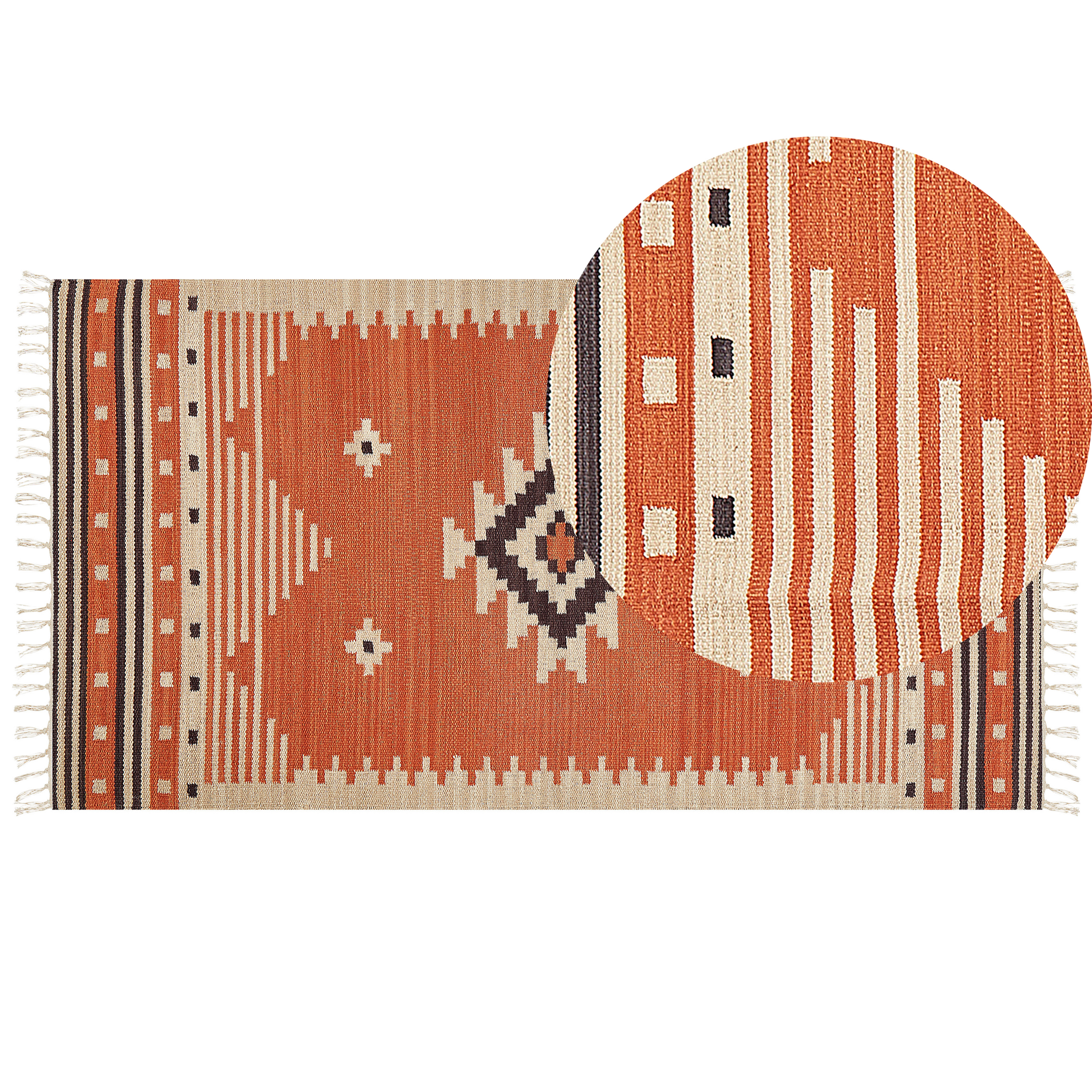 Gulvtæppe GAVAR Orange 80 x 150 cm Kelim Bomuld