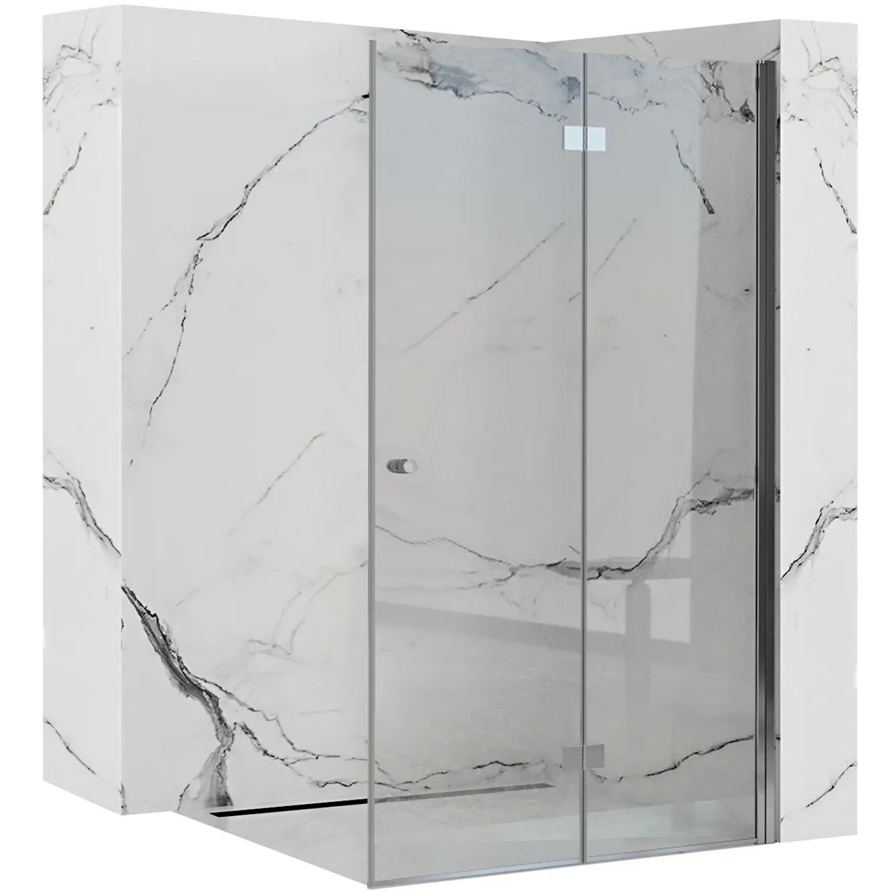 REA brusekabine FOLD N2 90 Krom, 2,3x88,5x190cm