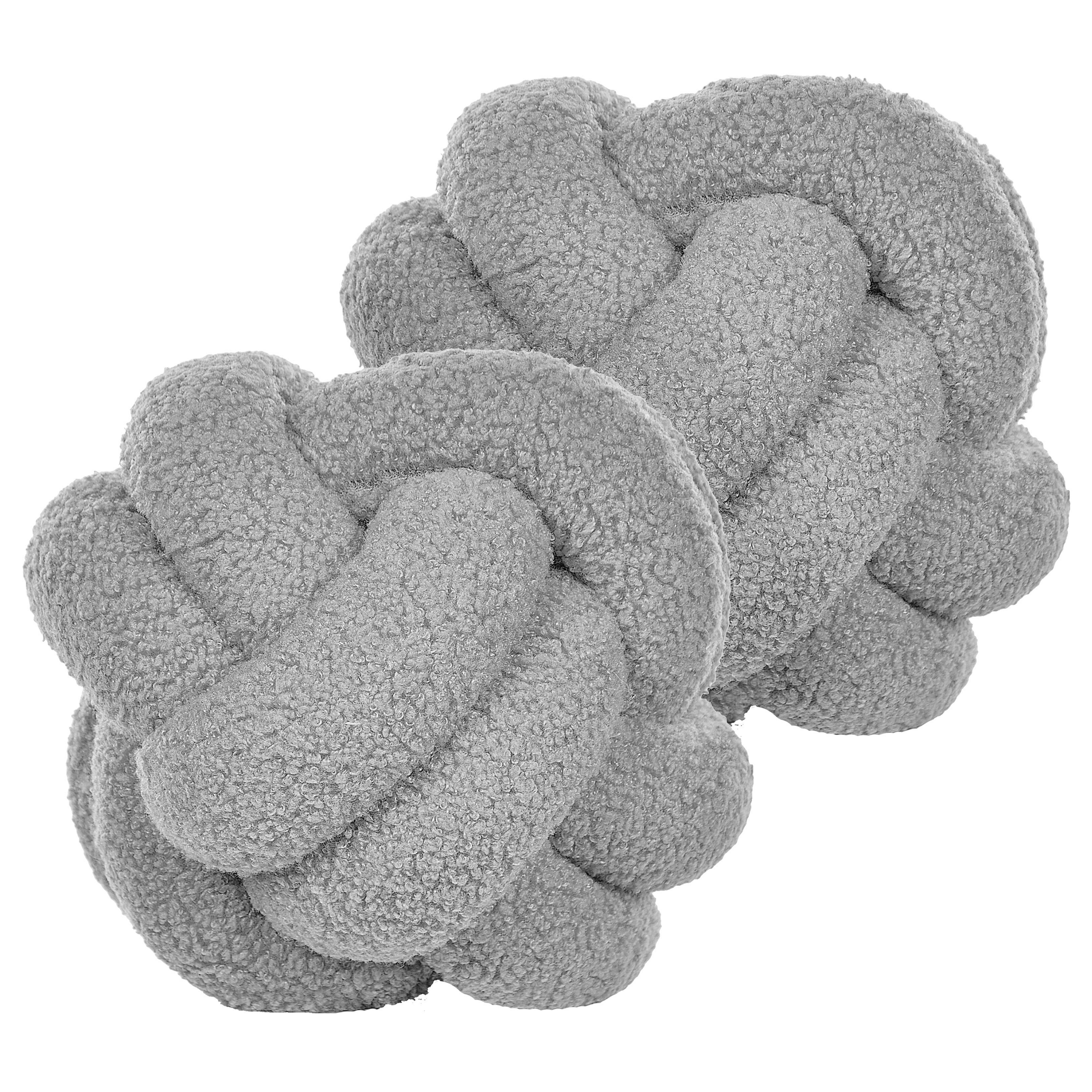 Sæt af 2 pyntepuder MALNI 19 x 19 cm Boucle Grå Ensfarvet