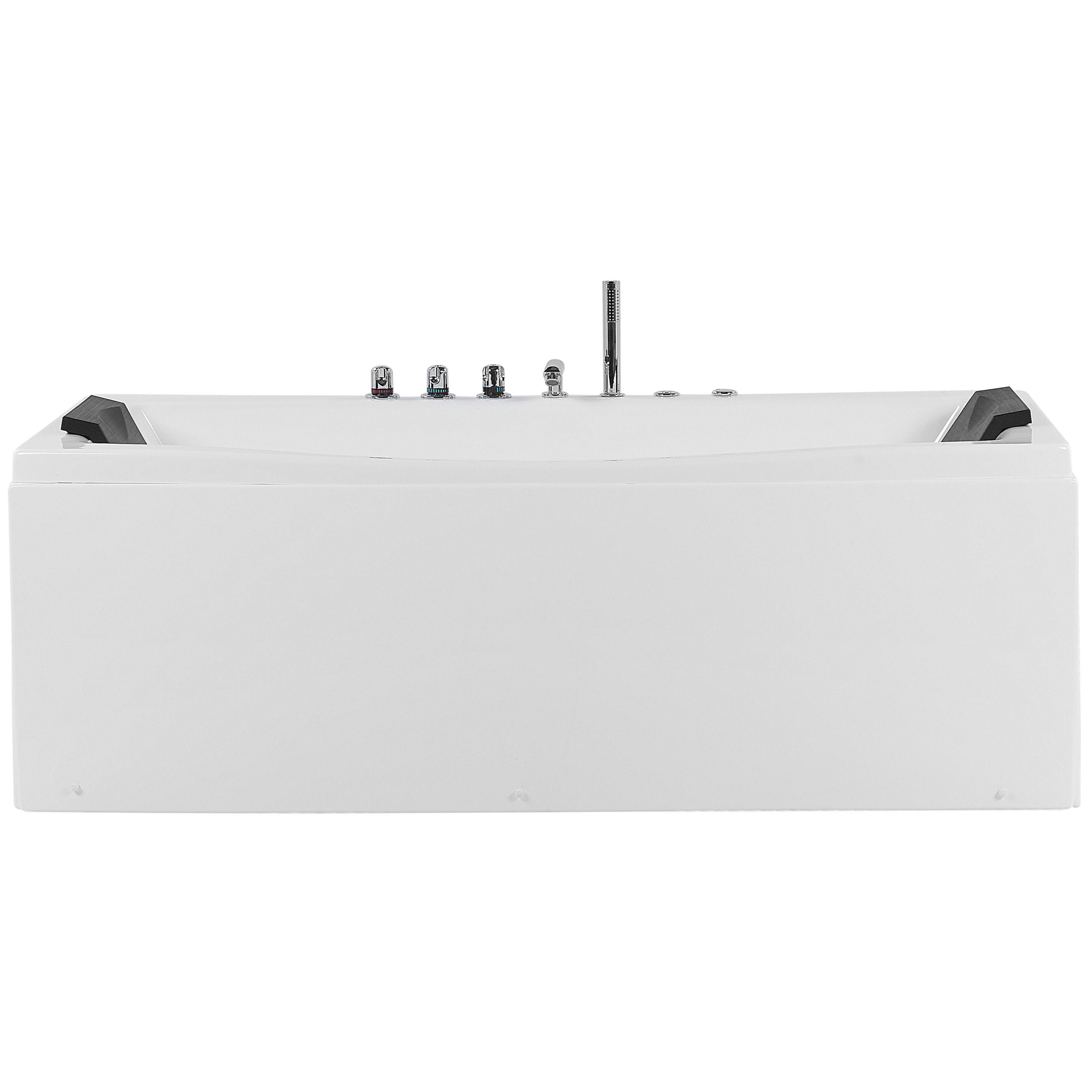 Hjørne-boblebad med LED MOOR 173 x 81 cm Hvid