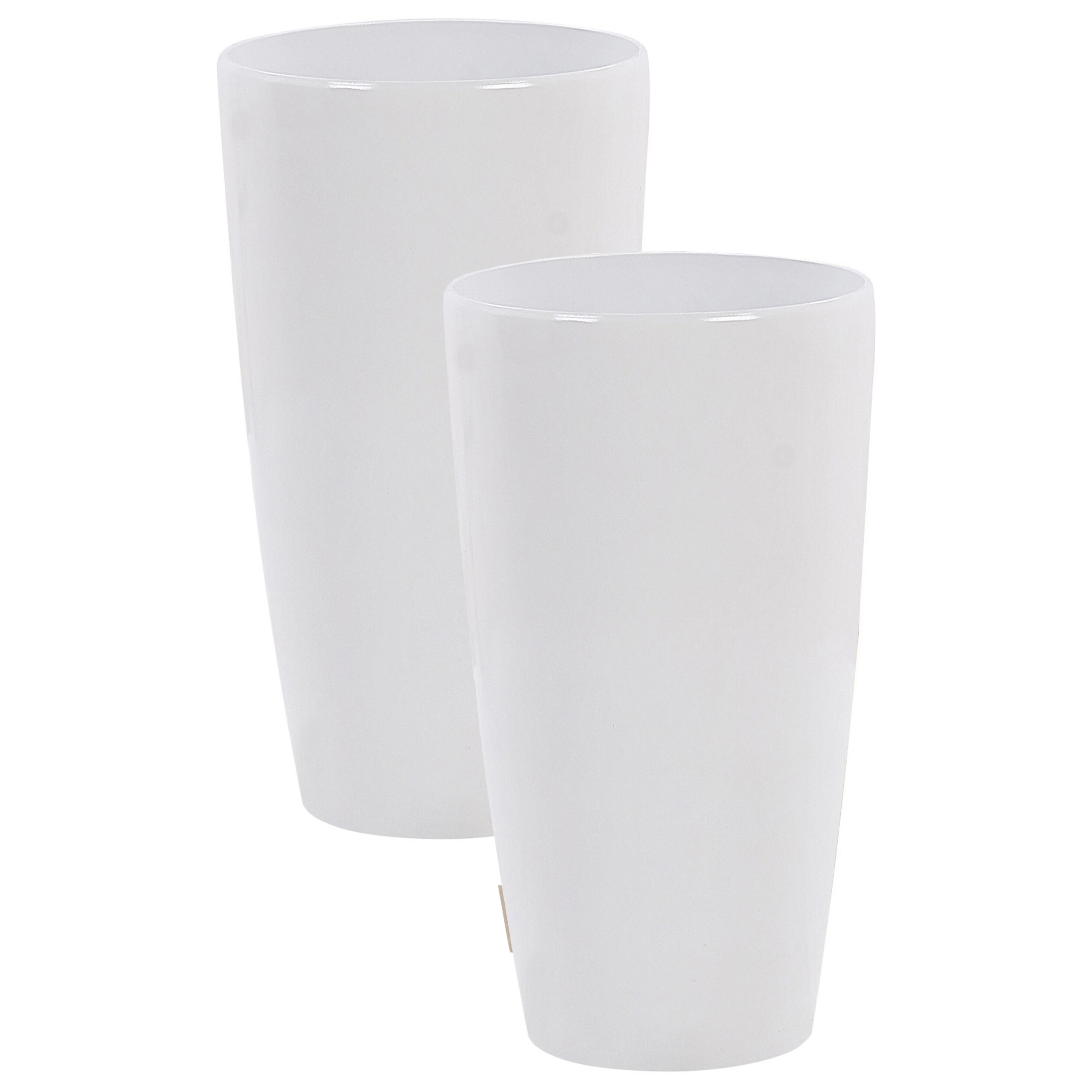 Sæt med 2 plantekrukker TSERIA 32 cm Hvid
